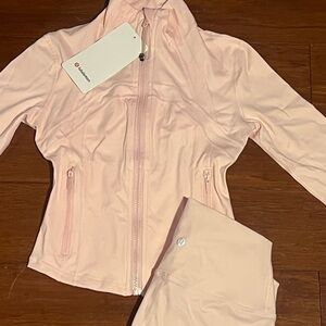 Lululemon Athletica Pink Jacket and Leggings Set